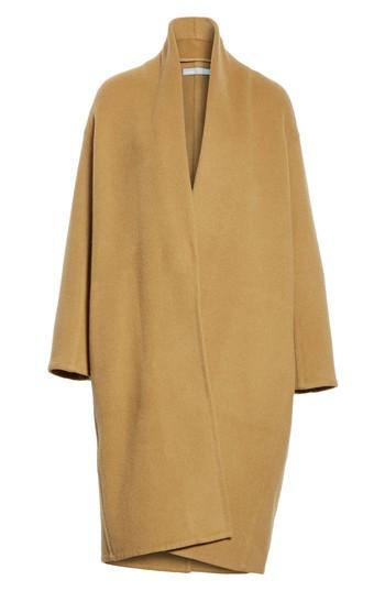 Women's Vince High Collar Long Wool Blend Coat - Brown