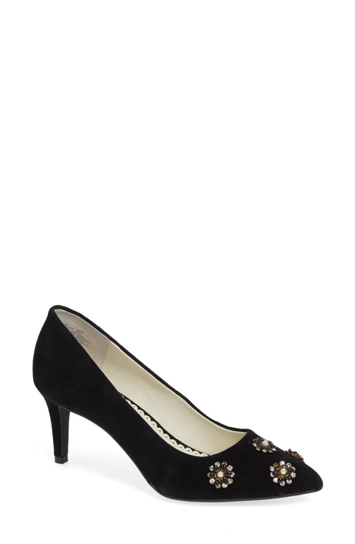 Women's 1901 Bradford Embellished Pointy Toe Pump .5 M - Black