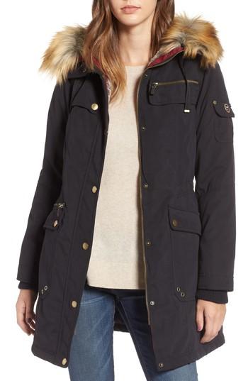 Women's 1 Madison Anorak Parka With Faux Fur Trim