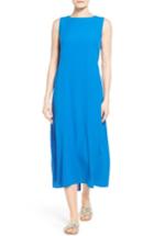 Women's Eileen Fisher Silk Midi Dress, Size - Blue
