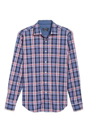 Men's Bugatchi Slim Fit Madras Plaid Sport Shirt
