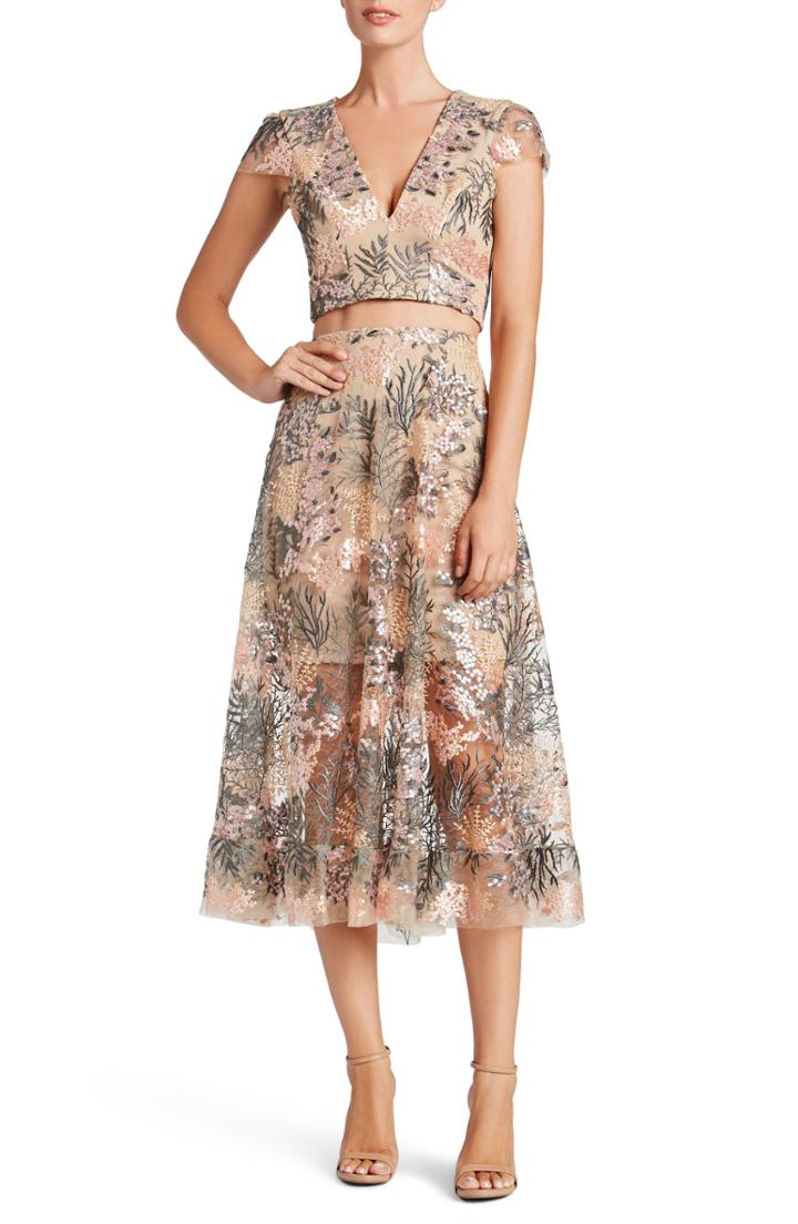 Women's Dress The Population Juliana Embroidered Two-piece Dress