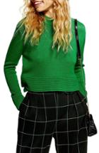 Women's Topshop Cash Ottoman Crop Sweater Us (fits Like 0) - Green
