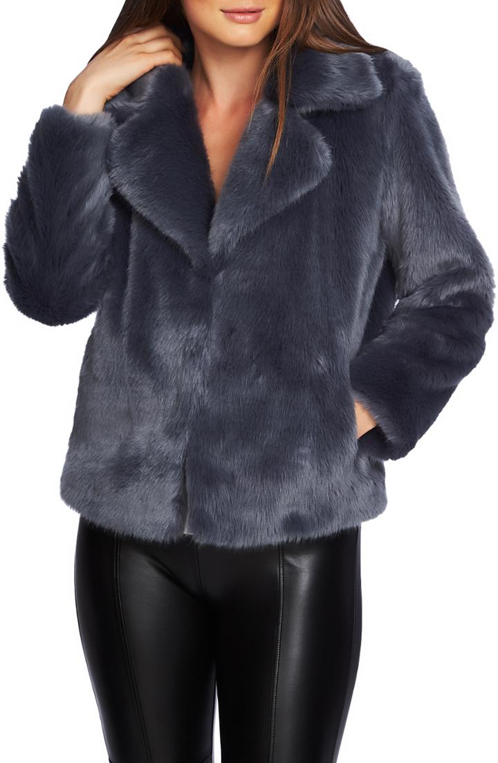 Women's 1.state Crop Faux Fur Jacket, Size - Blue