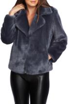 Women's 1.state Crop Faux Fur Jacket, Size - Blue