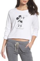 Women's David Lerner Mickey Mouse Crop Sweatshirt - White