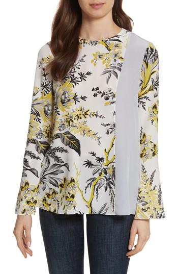 Women's Diane Von Furstenberg Side Slit Silk Blouse - White