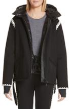 Women's Moncler Bourget Embroidered Hooded Down Coat - Black
