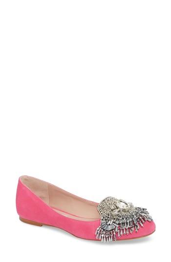 Women's James Chan Fiona Embellished Flat M - Pink