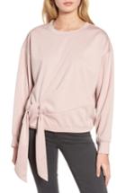 Women's Trouve Tie Front Sweatshirt, Size - Pink