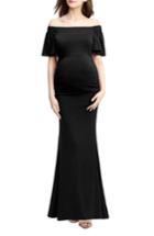 Women's Kimi And Kai Abigail Off The Shoulder Maternity Dress - Black