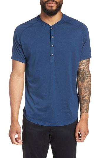 Men's Good Man Brand Slim Fit Jersey Henley T-shirt - Blue
