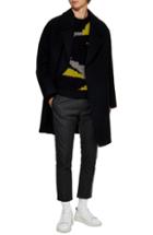 Men's Topman Oversize Wool Blend Coat - Black