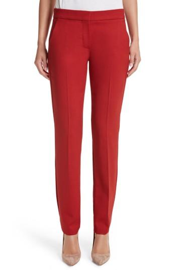 Women's Max Mara Oscuro Stretch Wool Pants - Red