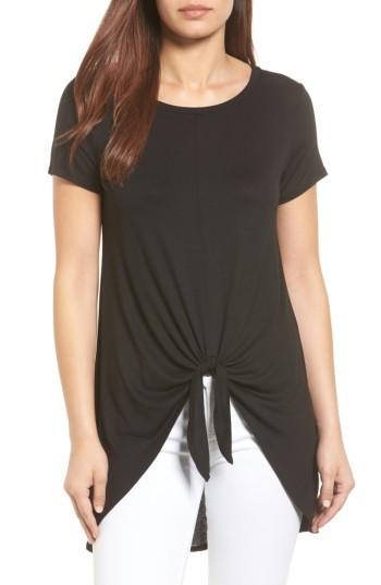 Women's Bobeau Tie Front High/low Tee