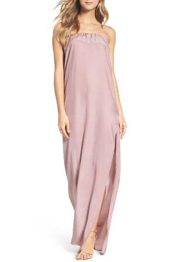 Women's Natalie Deayala Strapless Silk Column Gown - Purple