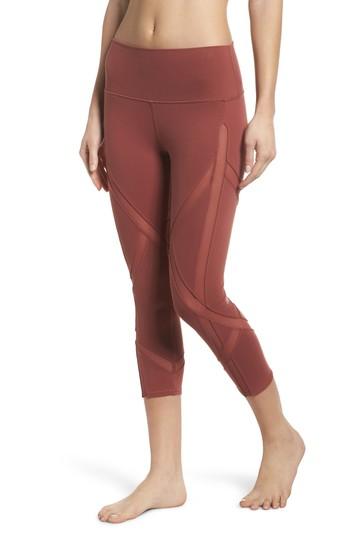 Women's Alo Laced High Waist Capri Leggings - Red