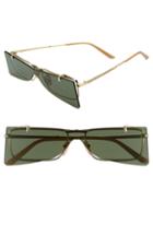 Women's Gucci 56mm Flip-up Sunglasses - Gold/ Solid Green