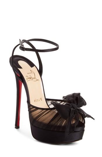 Women's Christian Louboutin Artydiva Platform Ankle Strap Sandal Us / 39eu - Black