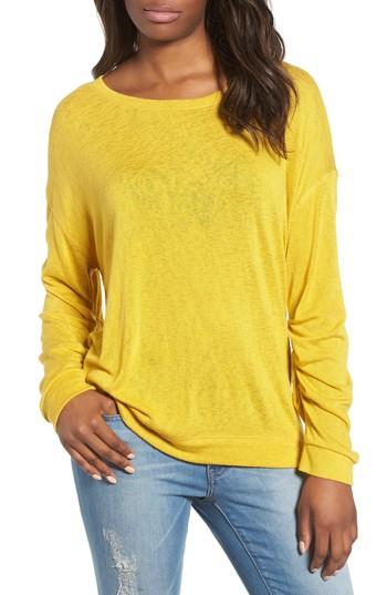 Women's Caslon Tuck Sleeve Sweatshirt - Yellow