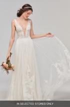 Women's Willowby Philomena Deep V-neck Tulle Gown - Ivory