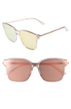 Women's Bonnie Clyde Wall 62mm Square Mirror Lens Sunglasses - Pink