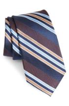 Men's Nordstrom Men's Shop Northwest Stripe Silk Tie, Size - Brown