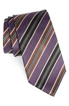 Men's Nordstrom Men's Shop Striped Silk Tie, Size - Purple