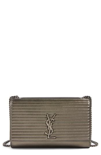 Saint Laurent Medium Kate Matelasse Leather Shoulder Bag - Grey