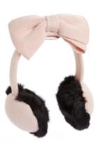 Women's Kate Spade New York Half Bow Faux Fur Earmuffs - Pink