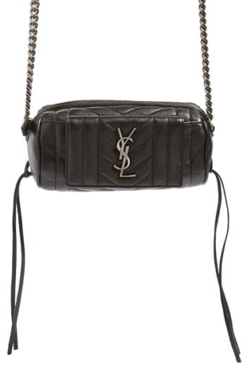 Saint Laurent 'small Rider' Quilted Leather Crossbody Roll Bag -