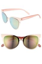 Women's A.j. Morgan Buns 53mm Cat Eye Sunglasses - Rose Gold/ Pink Mirror