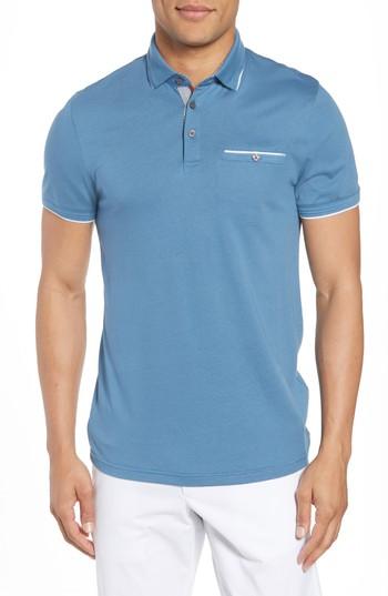Men's Ted Baker London Derry Modern Slim Fit Polo - Blue
