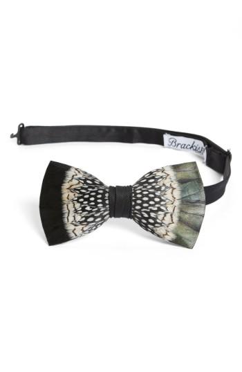 Men's Brackish & Bell St. Pierre Feather Bow Tie, Size - Black
