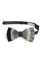 Men's Brackish & Bell St. Pierre Feather Bow Tie, Size - Black