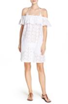 Women's Tory Burch Broderie Off The Shoulder Cover-up Dress - White