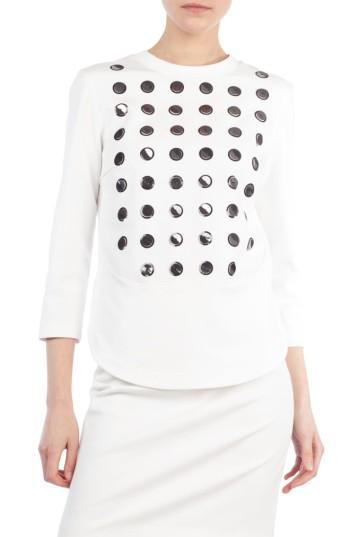 Women's Akris Punto Paillette Sweatshirt - White