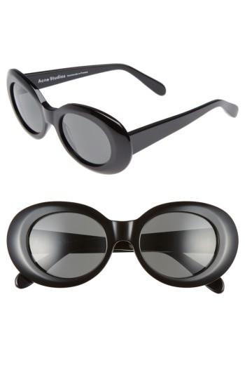 Women's Acne Studios Mustang 47mm Oval Sunglasses - Black