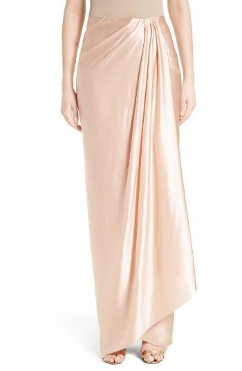 Women's Marchesa Grecian Draped Satin Georgette Wrap Skirt