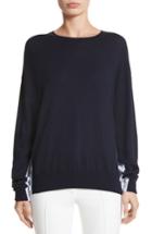 Women's Adam Lippes Cotton Gusset Merino Wool Sweater - Blue