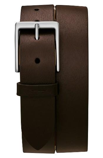 Men's Shinola Lightning Bolt Keeper Belt - Deep Brown