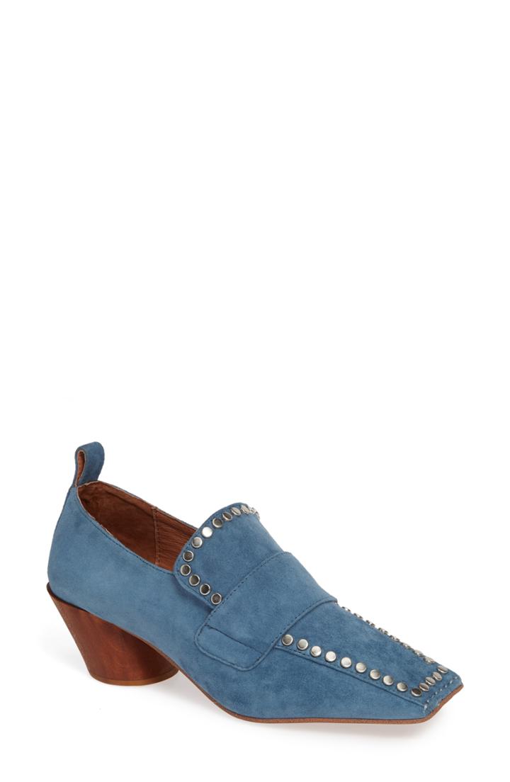 Women's Jeffrey Campbell Cedar Studded Loafer Pump .5 M - Blue