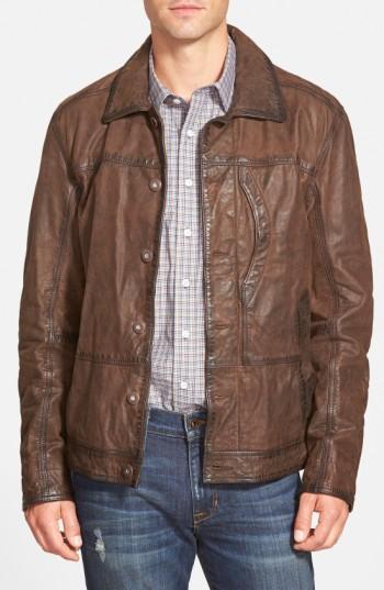 Men's Timberland 'tenon' Leather Jacket - Brown