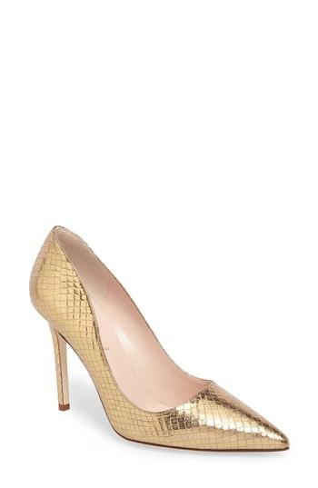 Women's Kate Spade New York Larisa Pointy Toe Pump .5 M - Metallic