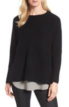 Women's Eileen Fisher Ribbed Cashmere Sweater, Size - Black