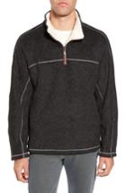 Men's True Grit Faux Fur Lined Fleece Quarter Zip Pullover, Size - Black
