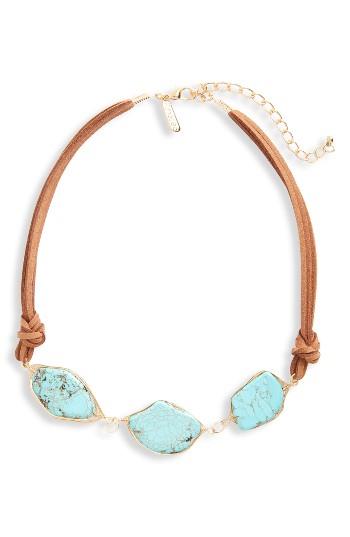 Women's Panacea Turquoise & Suede Necklace