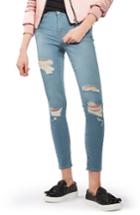 Women's Topshop Leigh Super Ripped Skinny Jeans X 30 - Blue