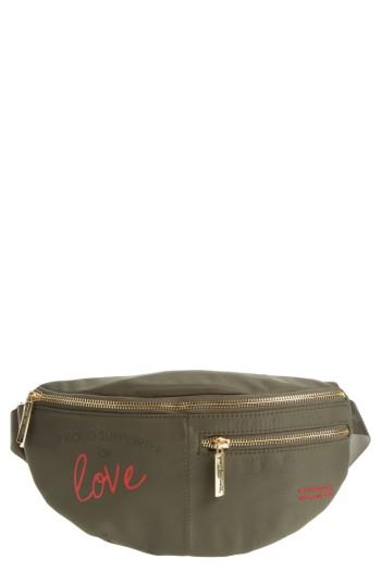 Peace Love World Nylon Belt Bag - Green