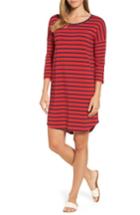 Women's Press Stripe T-shirt Dress - Red